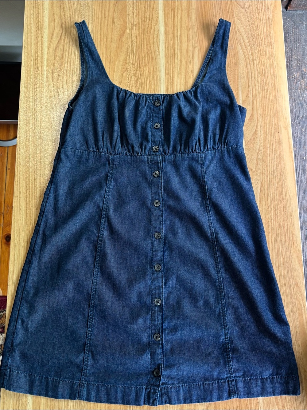 GAP UltraSoft Denim Square-Neck Mini Dress Vacation Outfit Small - Picture 2 of 12
